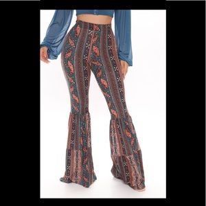Harper Flare Pants - Teal Combo